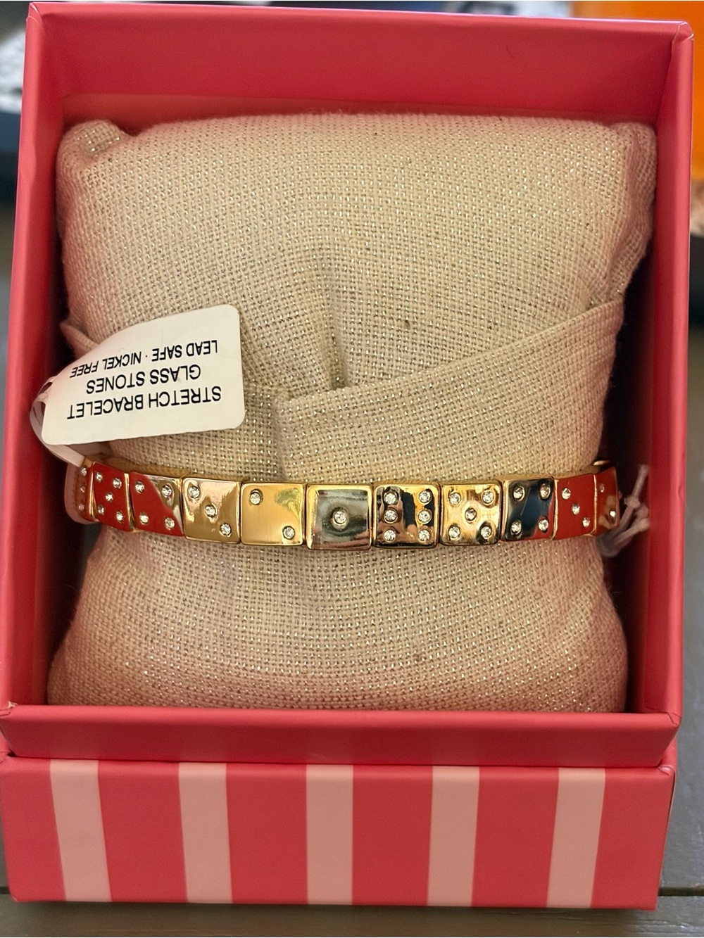 Piper K Gold-Tone Die Stretch Bracelet